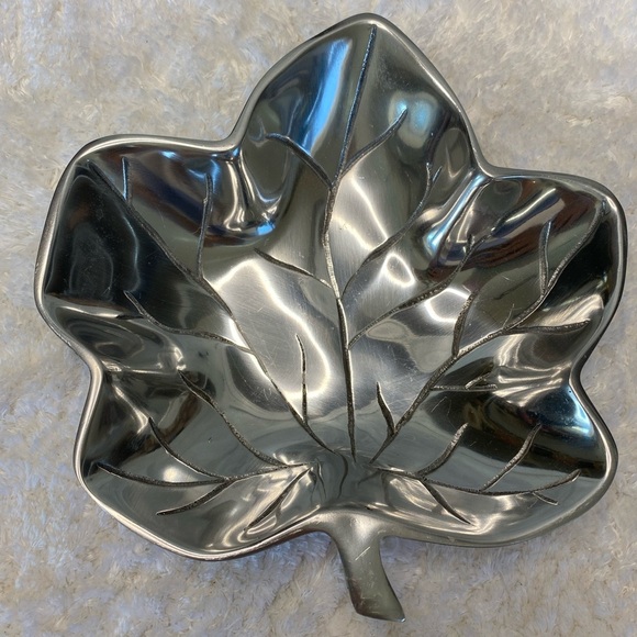 Holland Boone Polished Pewter Leaf Shaped Bowl - Picture 3 of 5